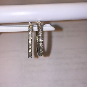 Genuine Diamond Hoop Earrings